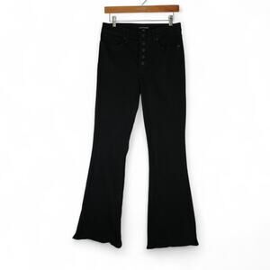 Lucky Brand Jeans Womens 8/29R (30x32) Black Stevie High Rise Flare Button Fly